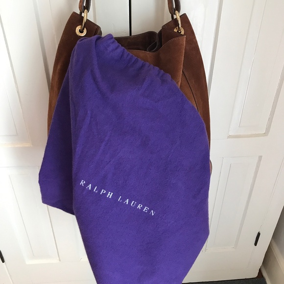 RALPH LAUREN COLLECTION LUXURY CHESTNUT SUEDE BUCKET BAG - Picture 12 of 12